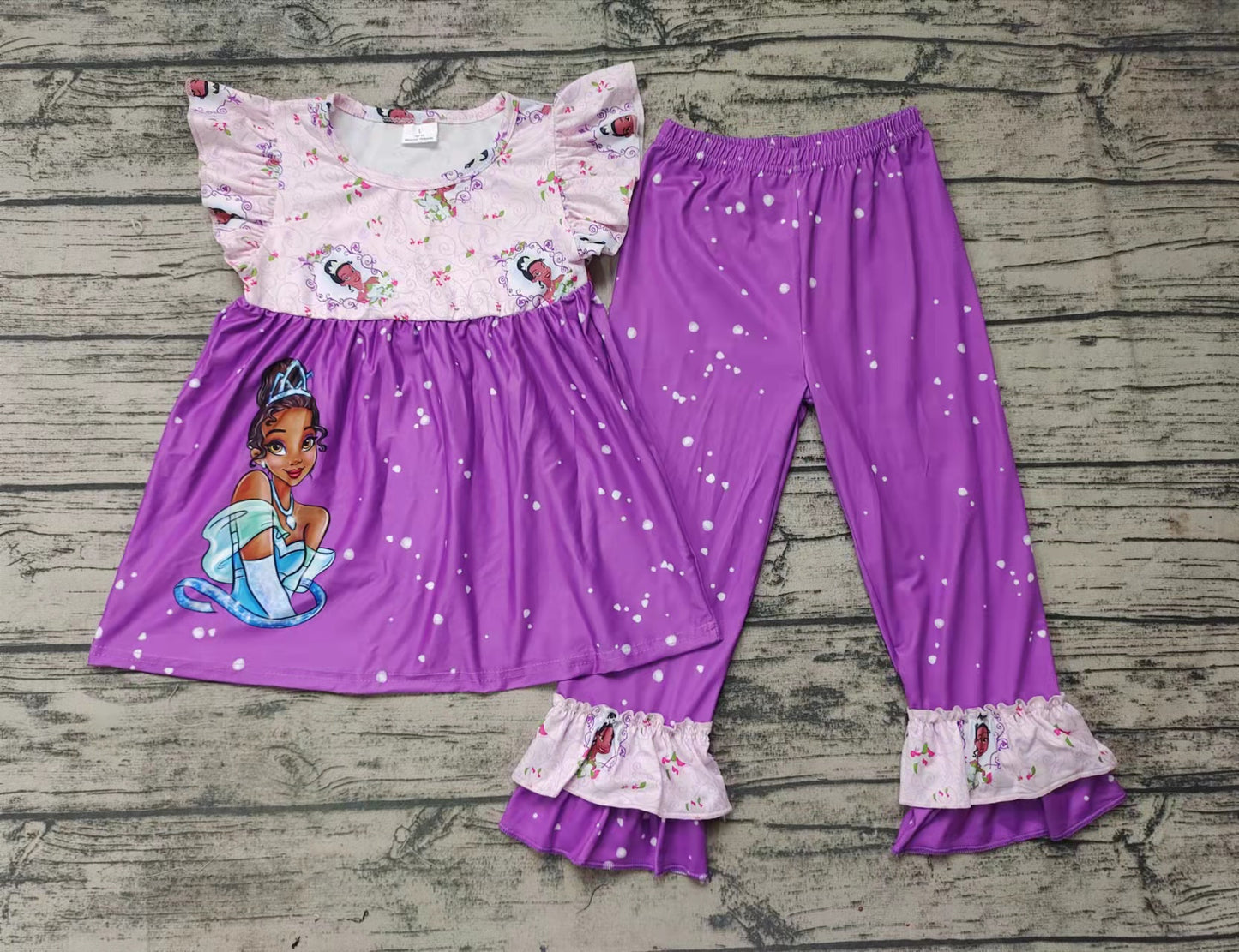 purple color summer with long pants outifts