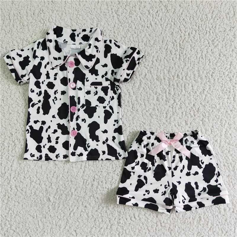 COW FABRIC girls pajamas