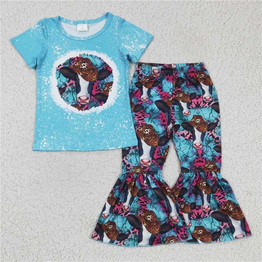 girls cow flowers outfits