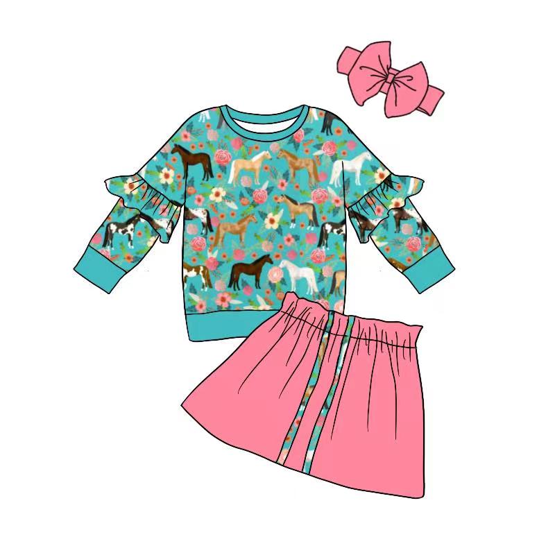pre -order sample long sleeve and short dress horse print moq 5