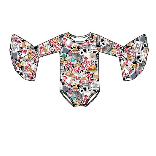 Letter Print Long Sleeve Bodysuit